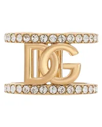 Dolce & Gabbana Offener Ring mit Strasssteinen Gold