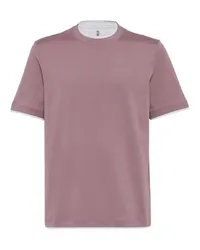 Brunello Cucinelli T-Shirt mit Faux-Layering Purple