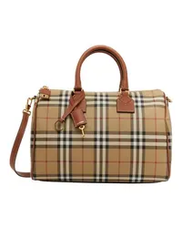 Burberry Mittelgroße Bowlingtasche Check Beige