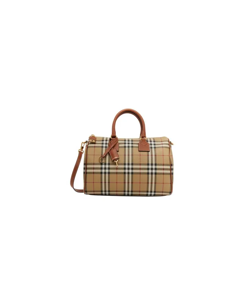 Burberry Mittelgroße Bowlingtasche Check Beige