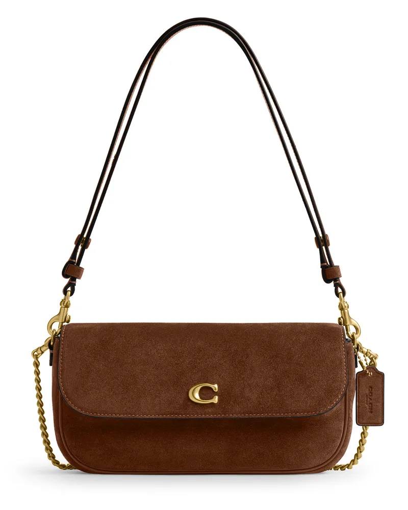 Coach Schultertasche aus Veloursleder Brook Flap 