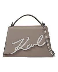 Karl Lagerfeld Mittelgroße Crossbody-Tasche mit K/Signatur Grey