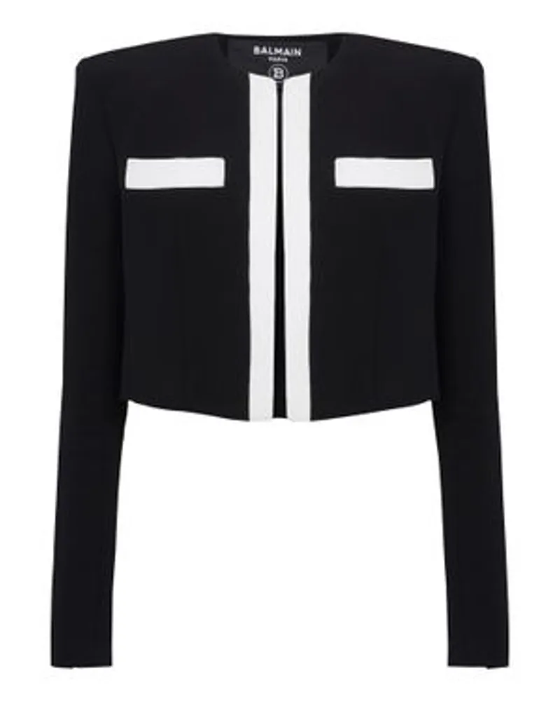 Balmain Zweifarbiger Spenzer Black