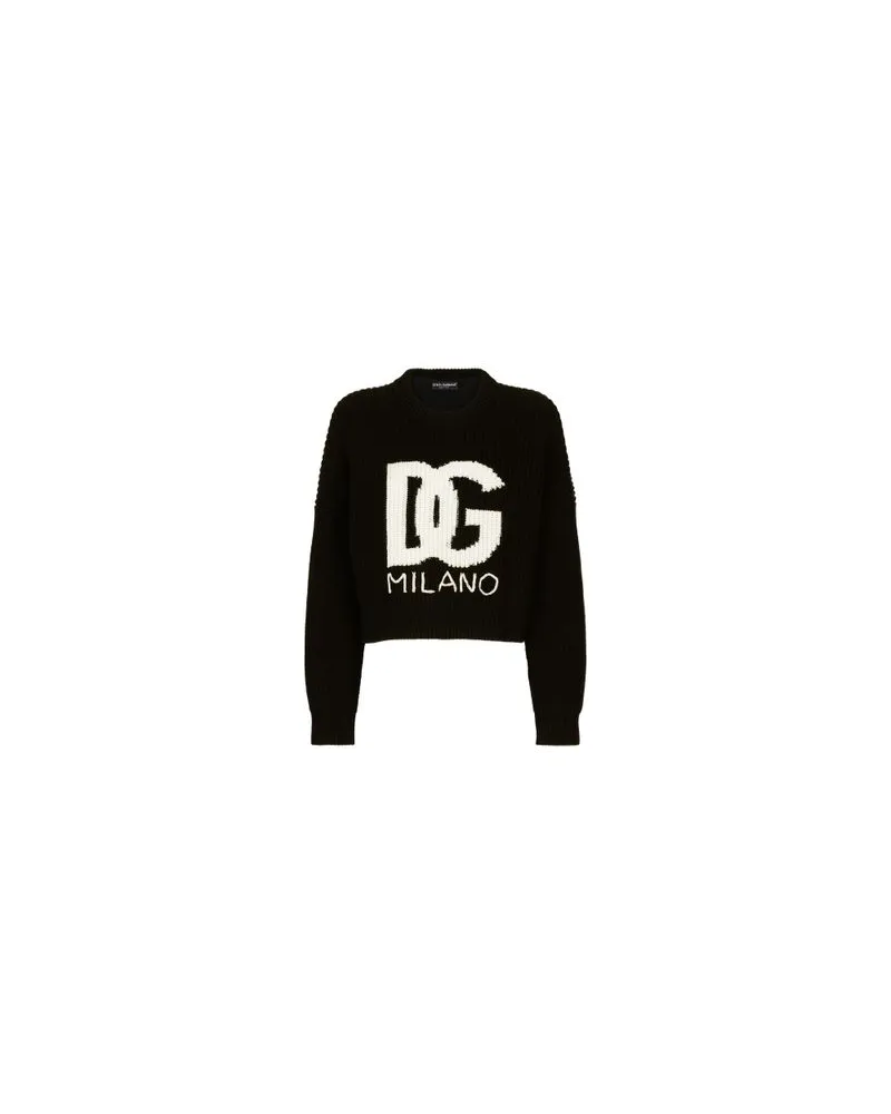 Dolce & Gabbana Cropped Pullover mit Patentmuster Multicolor