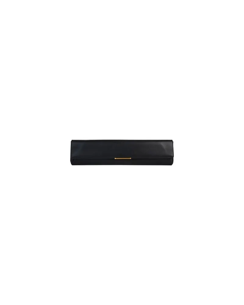 Balmain Lange Clutch aus Leder Black