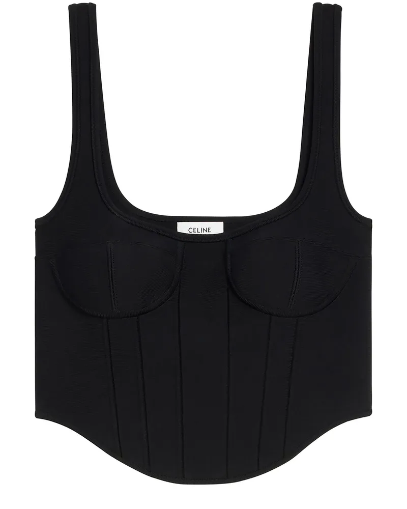Celine Korsett-Crop-Top aus unterlegter Viskose 