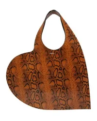 COPERNI Heart Tote Bag mit Schlangenprint Brown