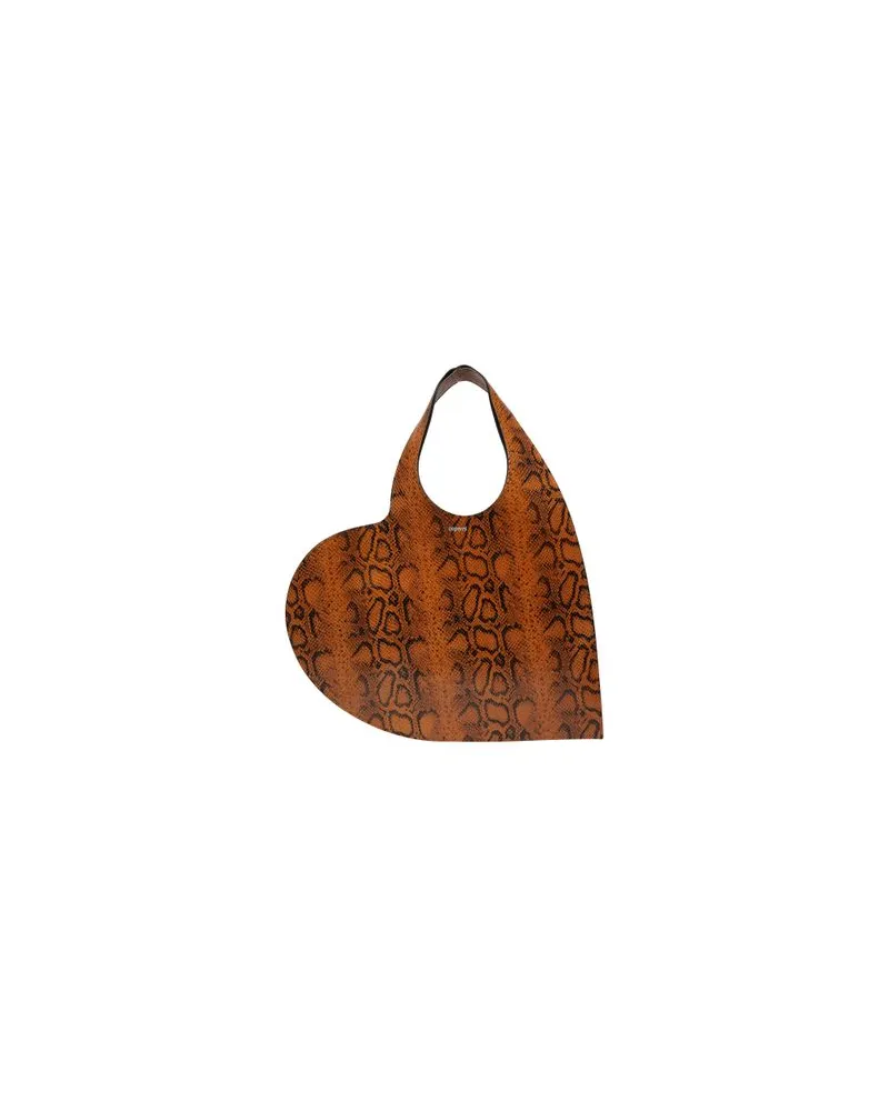 COPERNI Heart Tote Bag mit Schlangenprint Brown