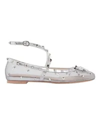 Valentino Garavani Ballerinas Rockstud Silver