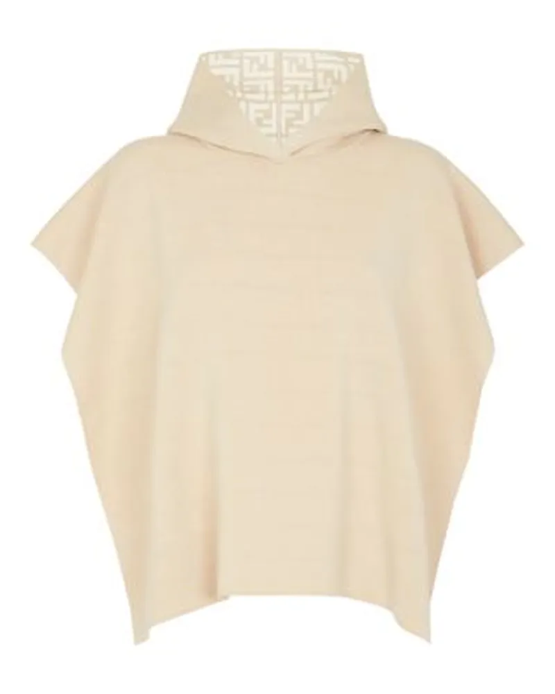 Fendi Poncho mit Kapuze White