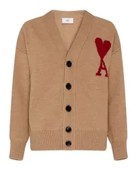 AMI Paris Cardigan Ami de Cœur Beige