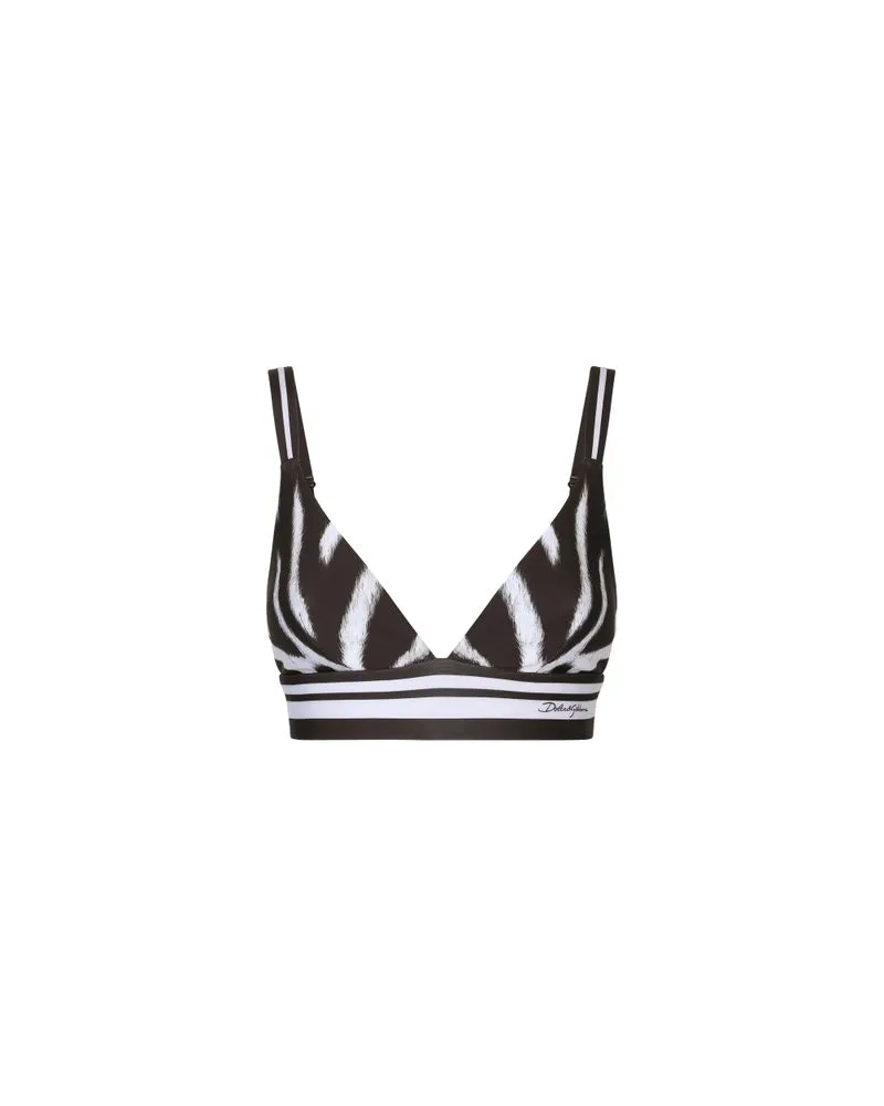 Dolce & Gabbana Jersey-Top mit Zebra-Print Multicolor