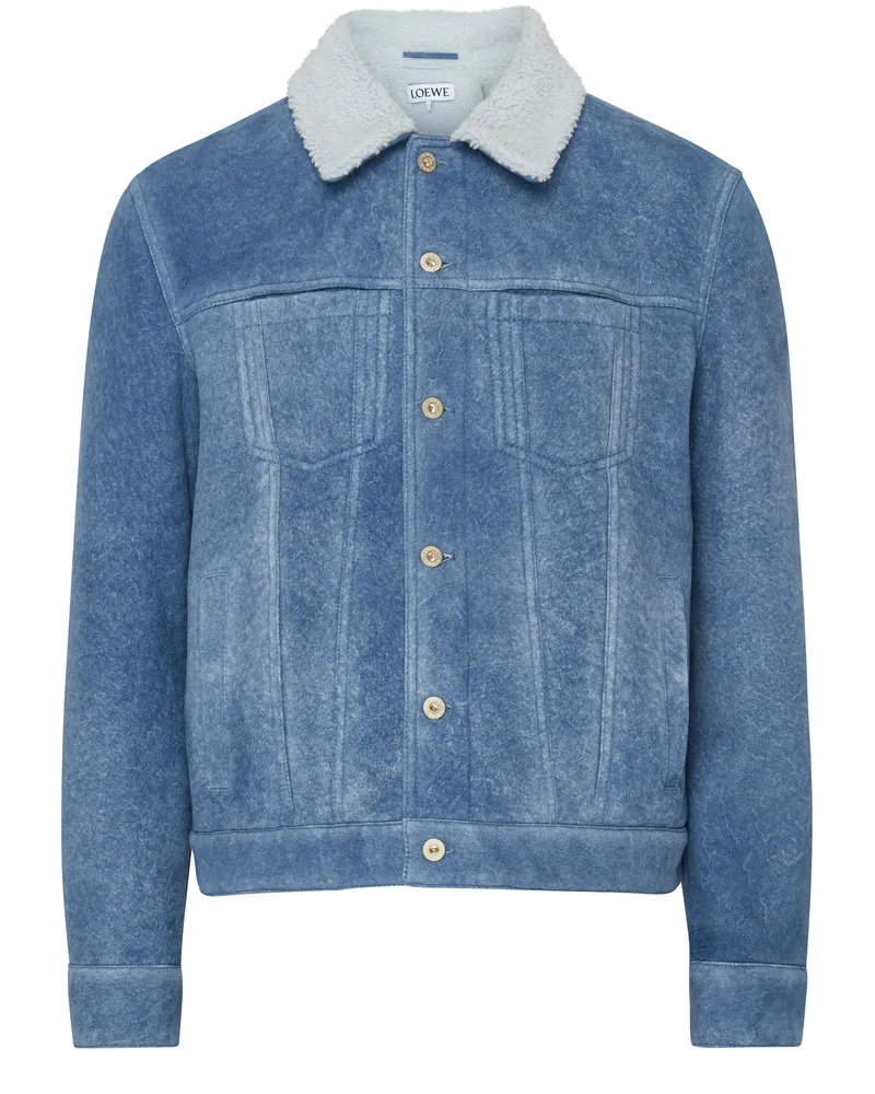Loewe Jeansjacke mit Shearling-Kragen 