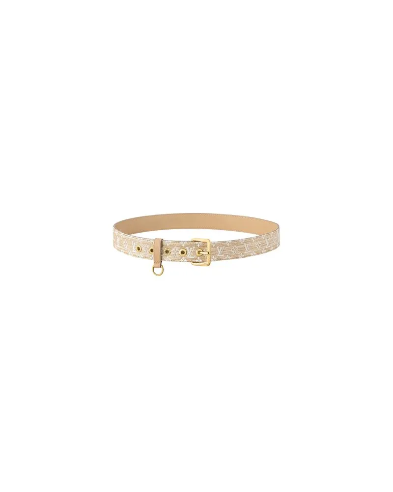 Louis Vuitton D-Ring Raffia Gürtel 30 mm Beige