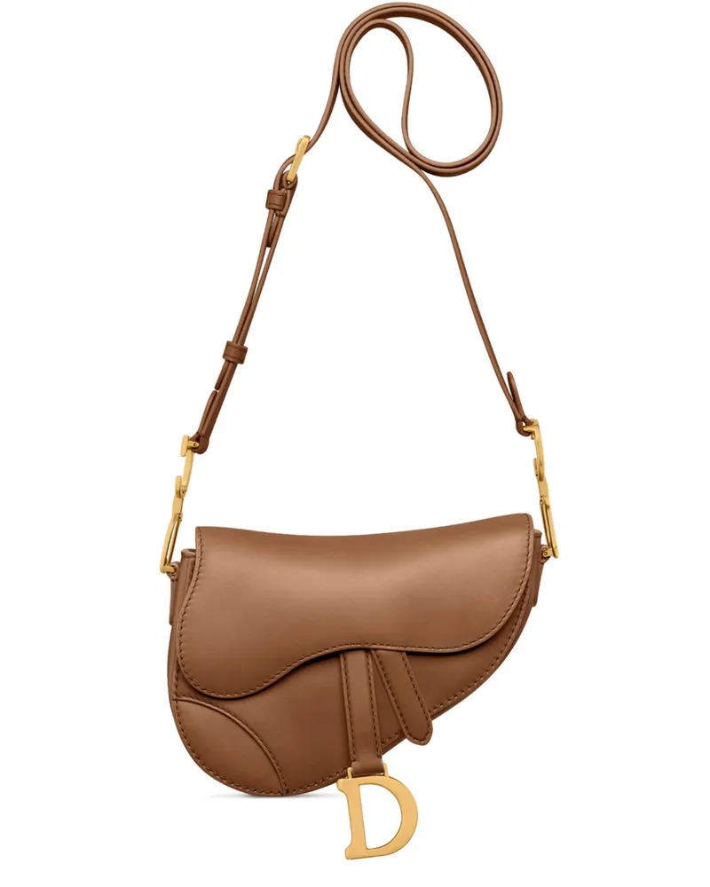 Dior Mini Soft Saddle Bag mit Riemen Glattes Kalbsleder in Vintage-Optik 
