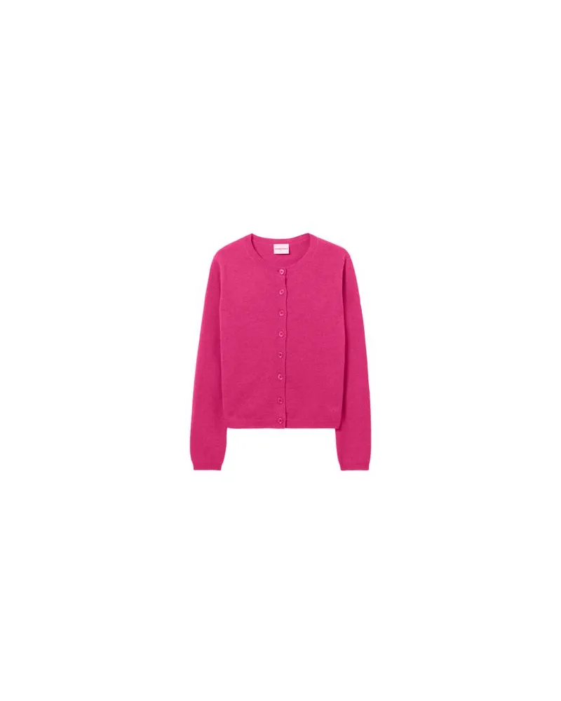 Claudie Pierlot Wollcardigan mit CP-Stickerei Pink