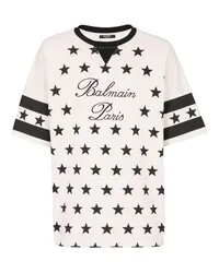 Balmain T-Shirt Balmain Signature Sterne Beige