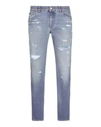 Dolce & Gabbana Stretch-Jeans Slim Fit mit Rissen Multicolor