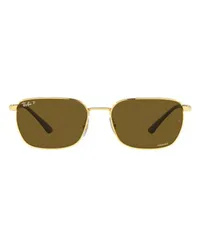 Ray Ban Irregular-Sonnenbrille RB4361 RB3684CH Chromance Gold