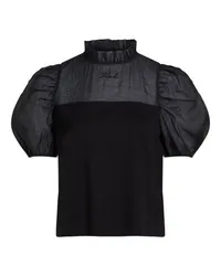 Karl Lagerfeld Top mit Organza-Einsätzen Black