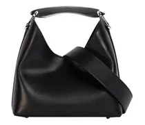 Ledertasche Boomerang Bag mit silberfarbenen Metall-Details