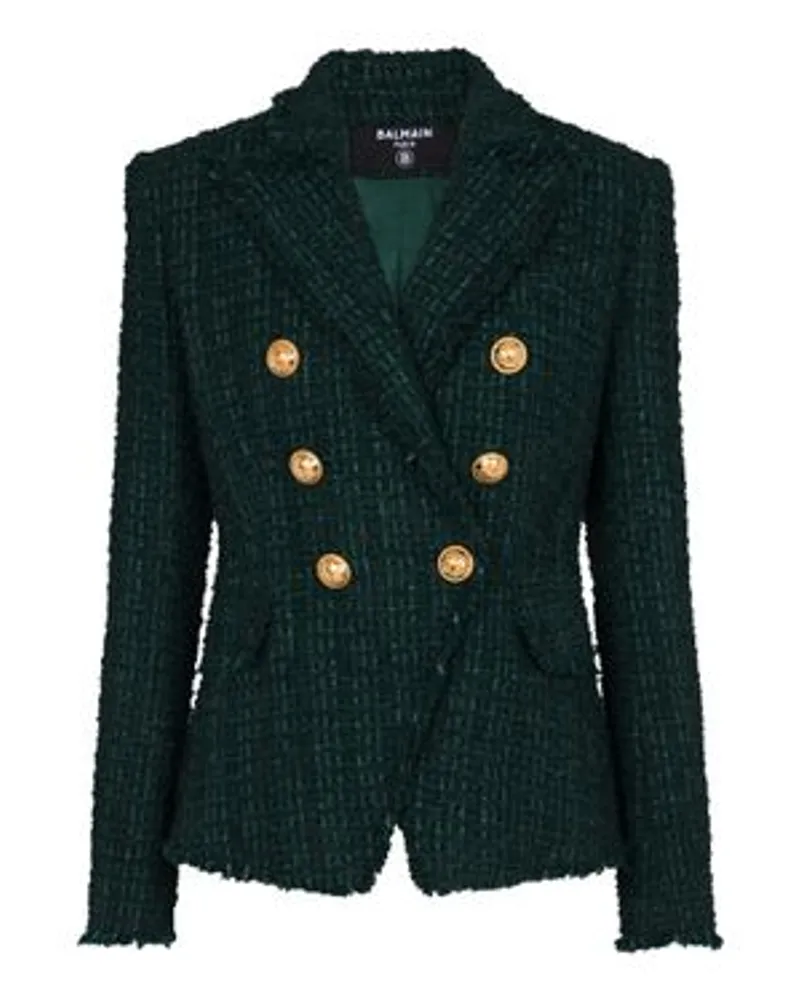 Balmain Tweedjacke mit 6 Knöpfen Green