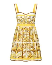 Dolce & Gabbana Kurzes Majolika-Korsettmiederkleid Multicolor