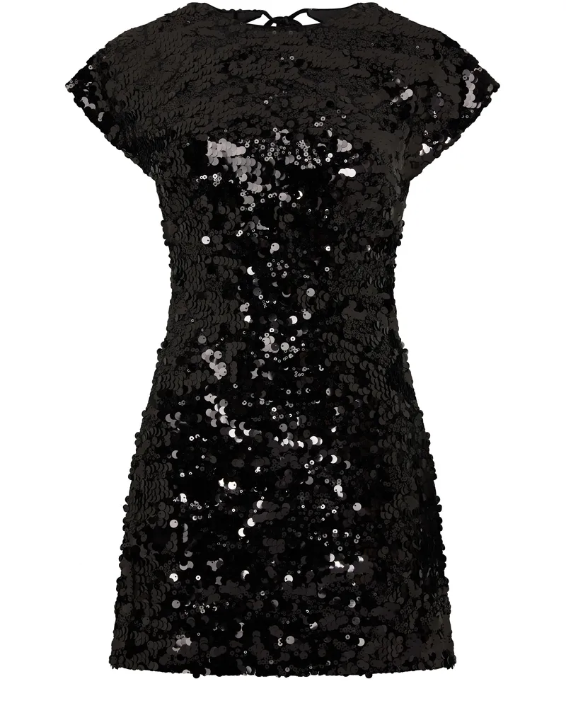 Ganni Minikleid aus Samt mit Pailletten 