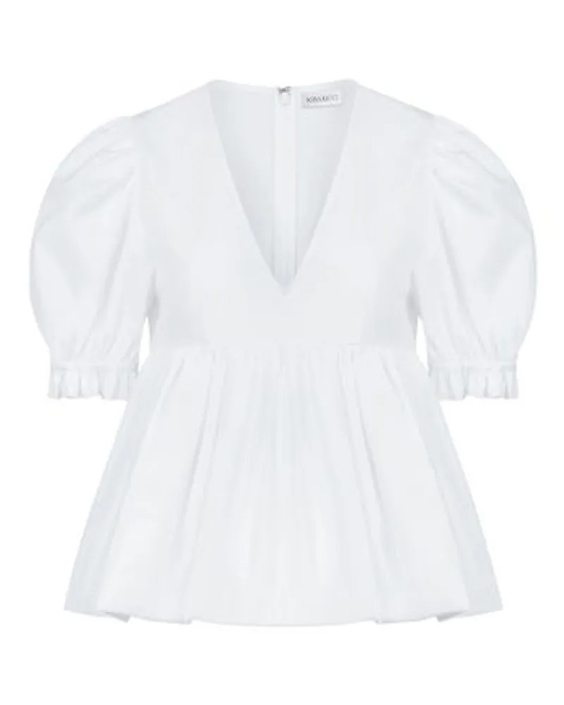 Nina Ricci Babdoll-Top mit Rüschenärmeln White