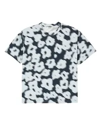 Sandro T-shirt mit Print Fleur Floue Blue