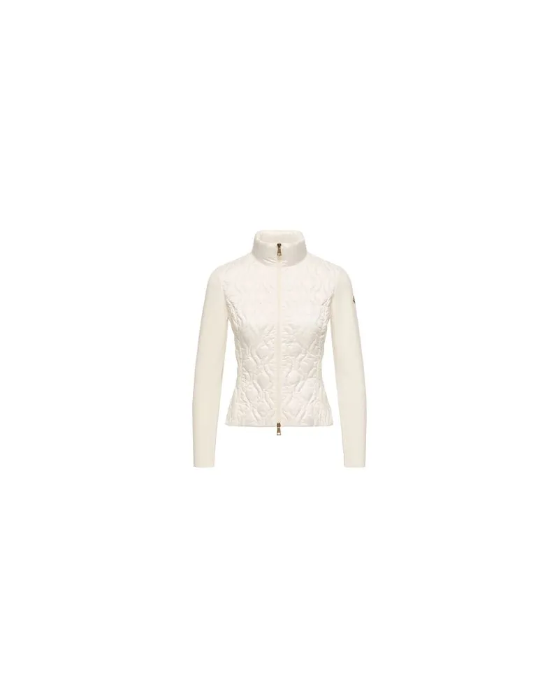 Moncler Cardigan mit Reißverschluss und Logo Beige