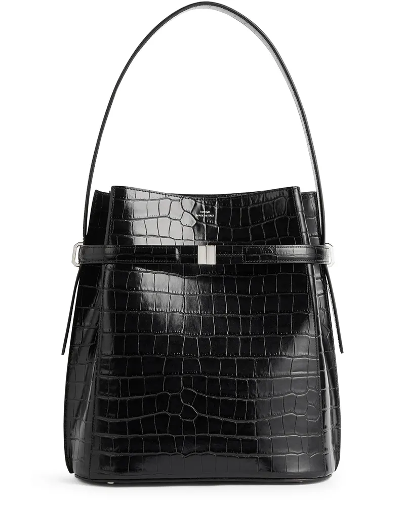 Totême Umhängetasche in Kroko-Prägung mit Gürtel 
