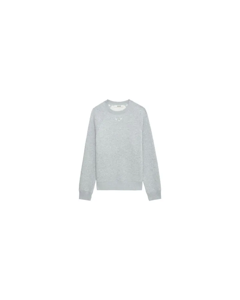 Zadig & Voltaire Sweatshirt Upper Wings Strass Grey