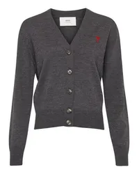 AMI Paris Cardigan Ami De Cœur Grey