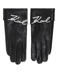 Karl Lagerfeld K/Signature Lederhandschuhe Black