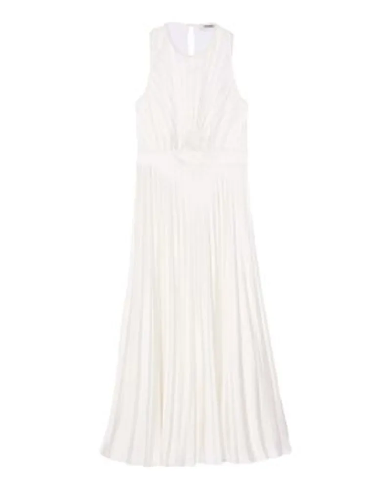 Sandro Langes Plisseekleid White