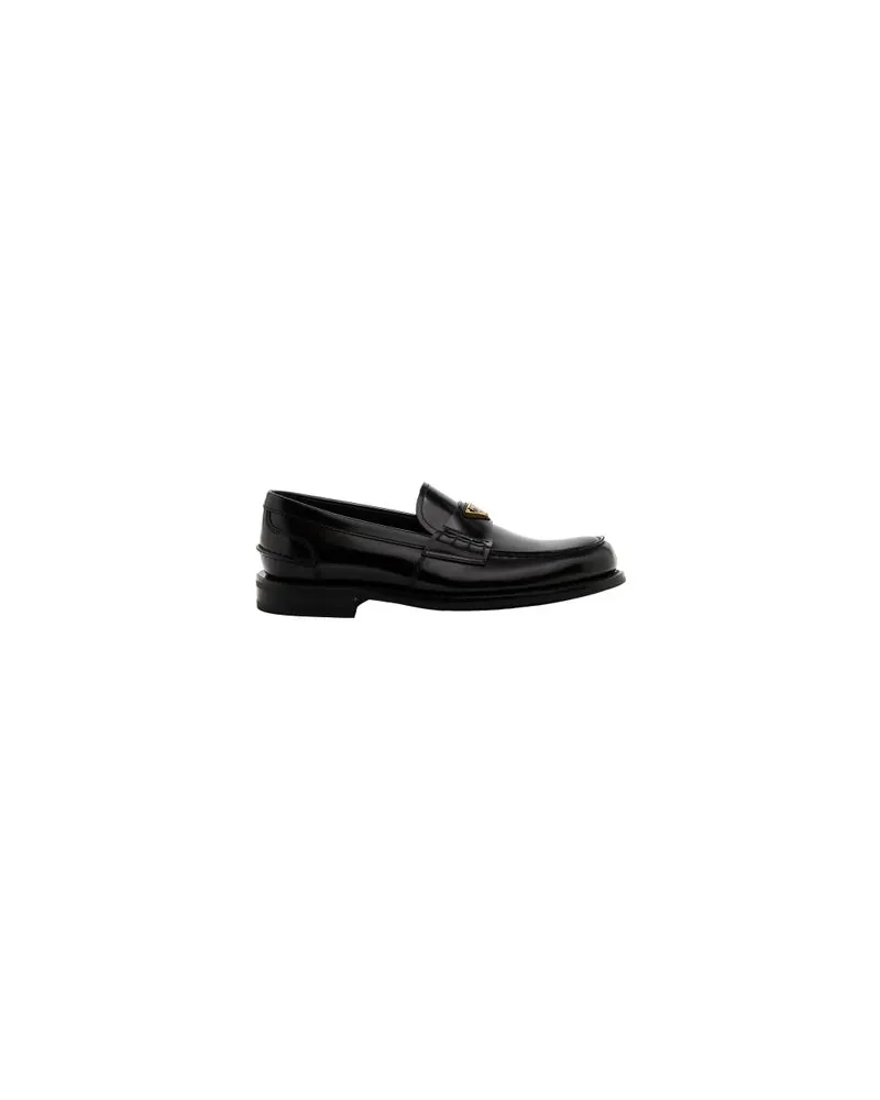 Prada Mokassins aus gebürstetem Leder Black