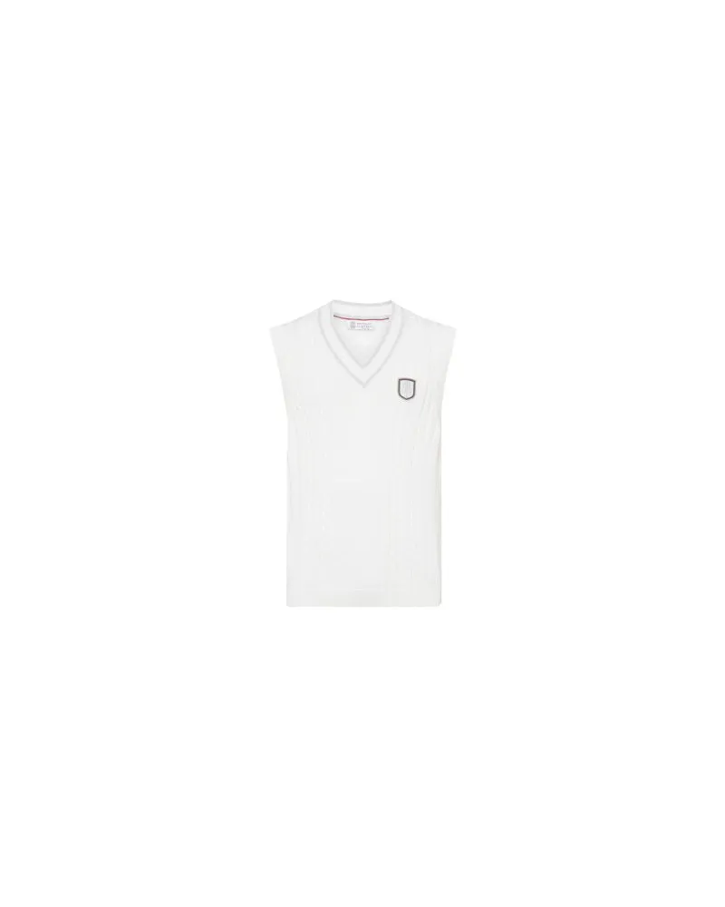 Brunello Cucinelli Weste mit Tennis-Badge White