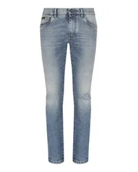 Dolce & Gabbana Stretch-Jeans Skinny Fit mit Rissen Multicolor