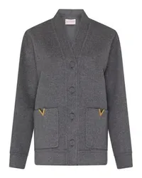 Valentino Garavani Cardigan mit goldenem V Grey