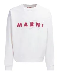 Marni Sweatshirt mit Logo Marni in Knitter-Optik White