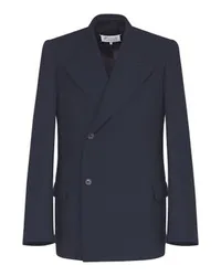 Maison Margiela Barathea Wool Suit Jacket Blue