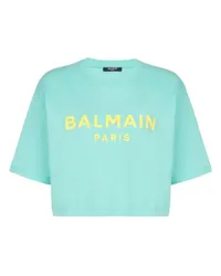 Balmain Crop-T-Shirt Blue