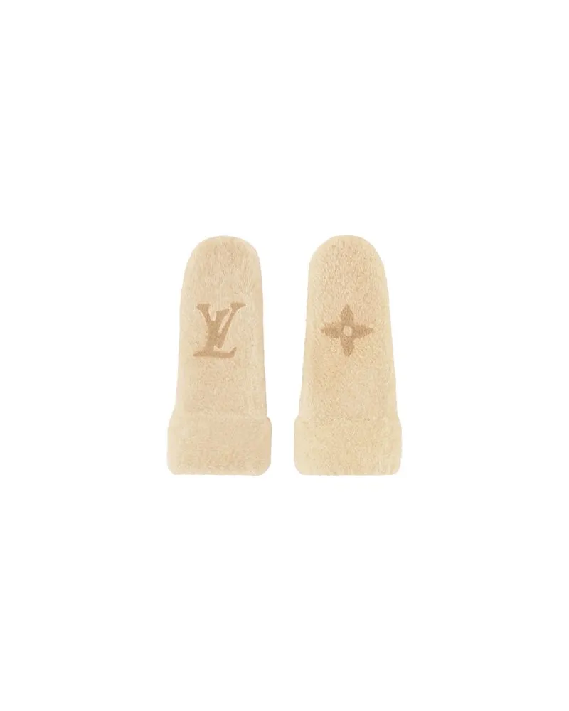 Louis Vuitton Monogram Shearling Handschuhe Beige