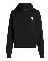 Karl Lagerfeld K/Ikonik Kapuzenpullover mit Aufnäher Black