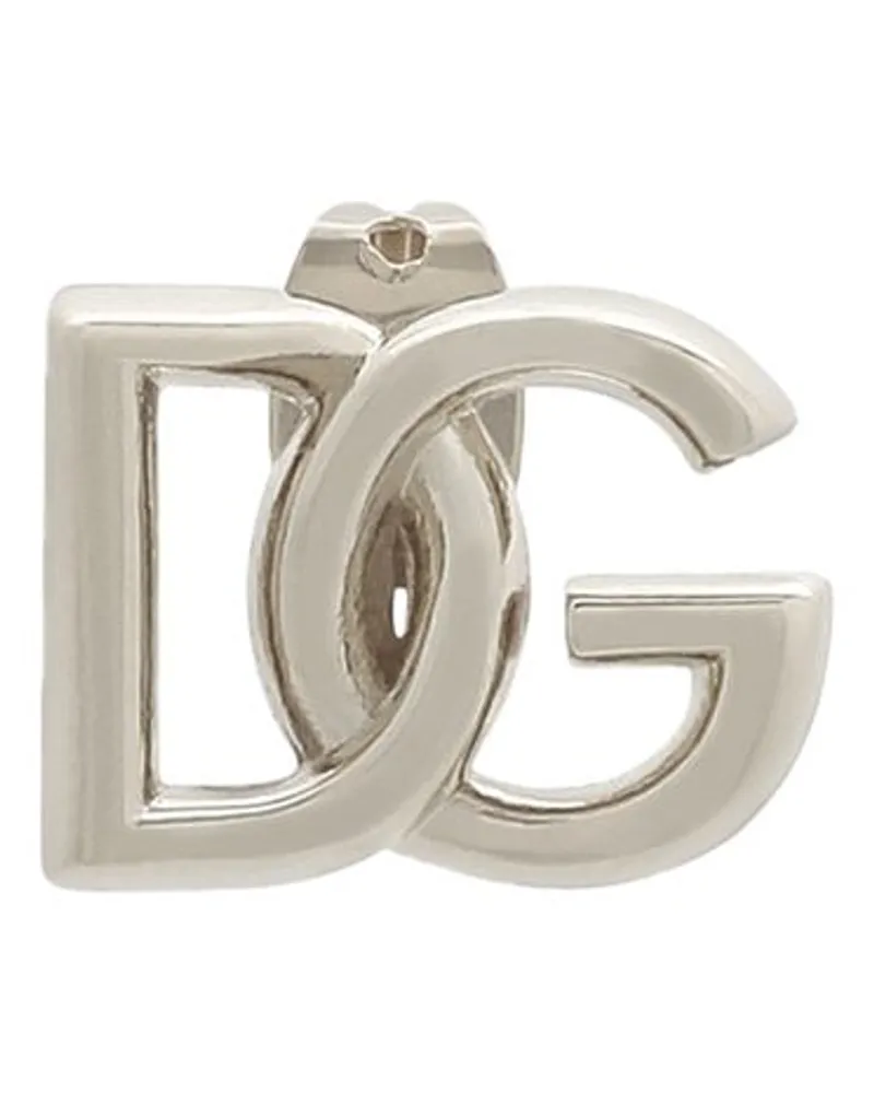 Dolce & Gabbana Mono Ohrring Mit Logo Silver