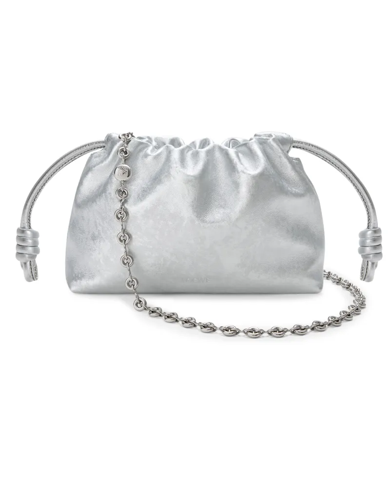 Loewe Mini-Clutch Flamenco aus Kalbsleder mit Moiré-Prägung 