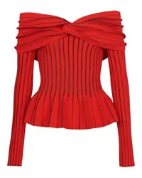 Balmain Schulterfreies Top zum Knoten Red