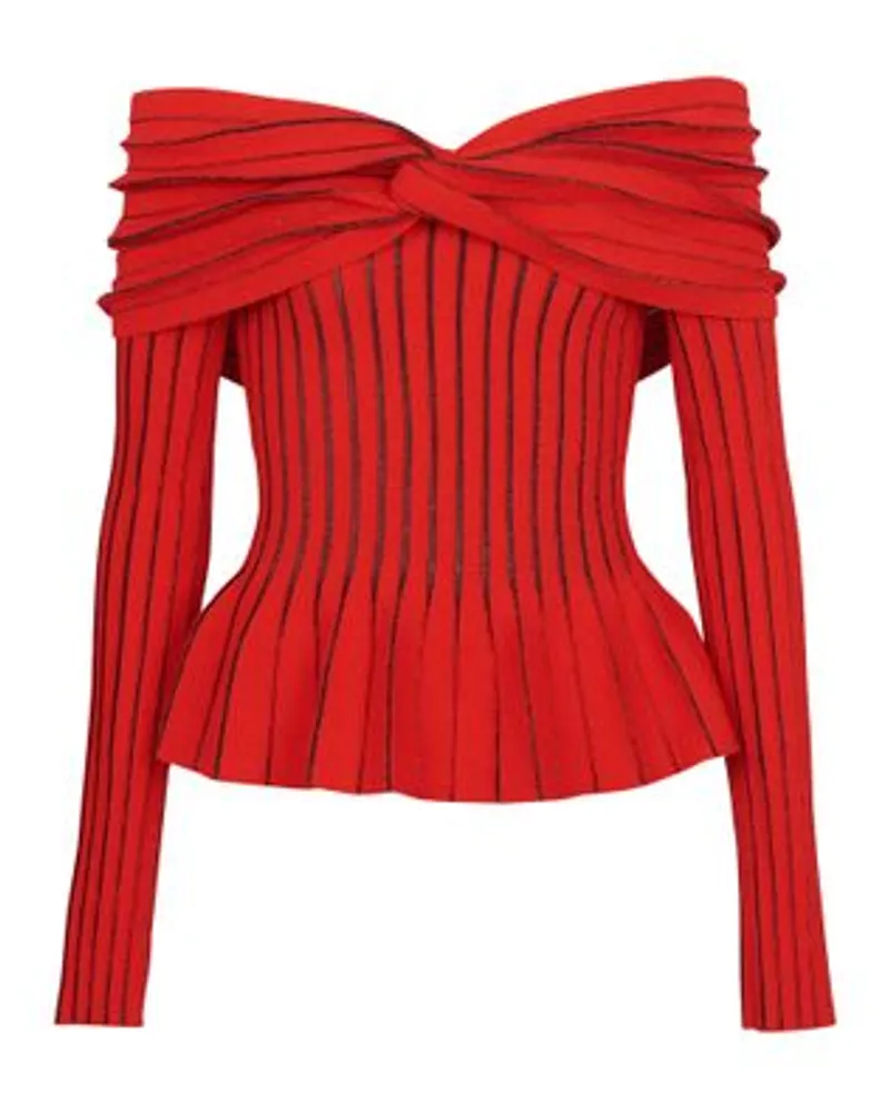 Balmain Schulterfreies Top zum Knoten Red