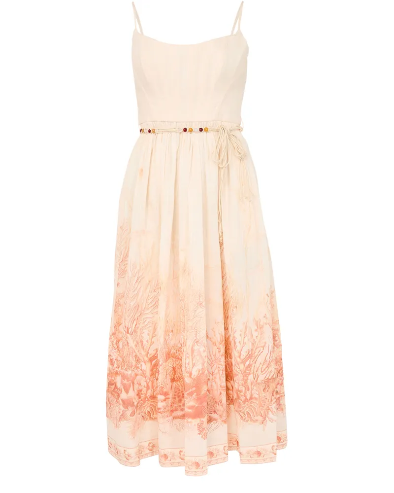 Zimmermann Midikleid Wanderlust mit Korsett 
